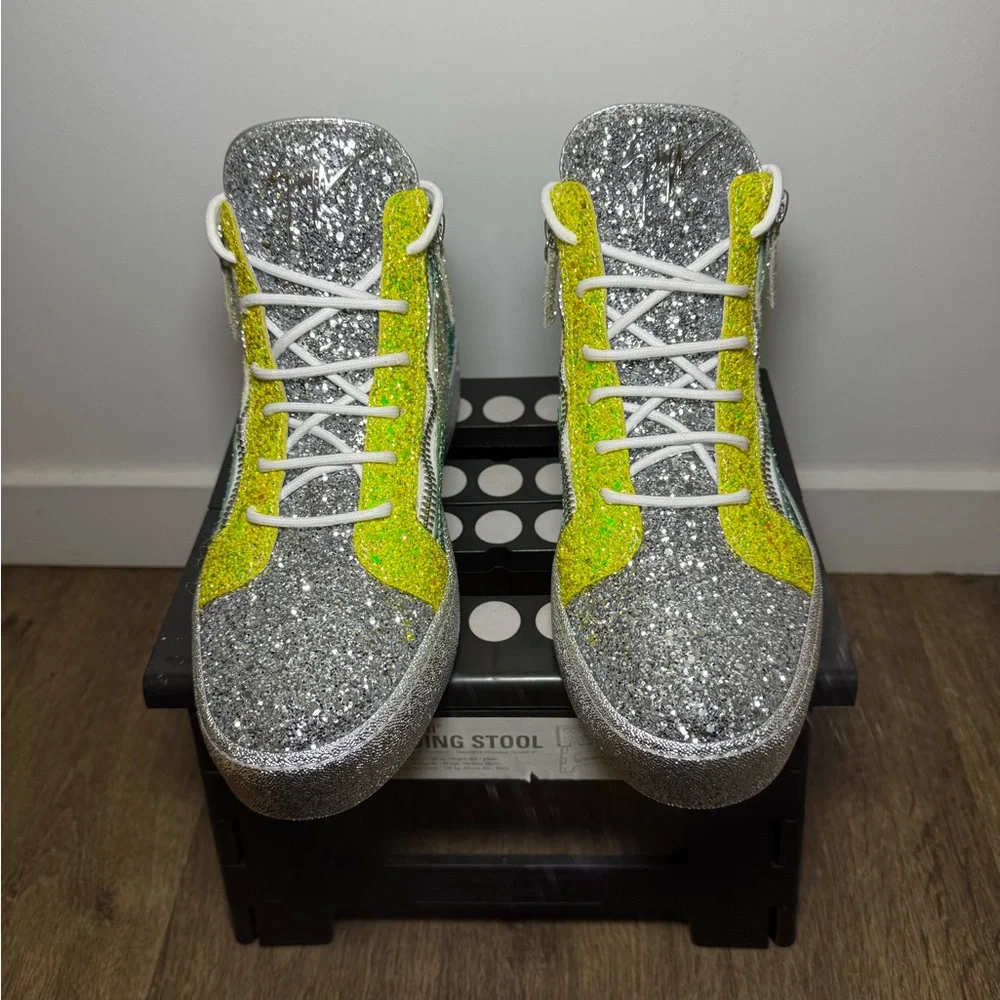 Giuseppe Zanotti Silver and Yellow Sneakers - Picture 1 of 2